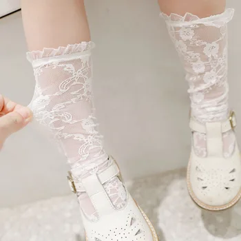 Нов Стил, Детски Дантелени Чорапи, Чорапи-тръба За Момичета, Дантелени окото летните Модни дантелени чорапогащи принцеса