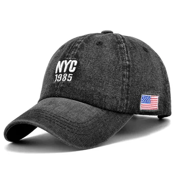Нова Марка на Ню Йорк Деним бейзболна шапка За Мъже За Жени Бродерия Писмо Дънки За Жени възстановяване на предишното положение Шапка Casquette Летни Спортни САЩ Хип-Хоп Шапки Gorras 4