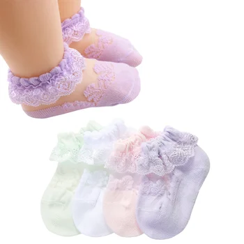 Нови детски детски дантелени чорапи летни тънки чорапи на принцеса за момиченца