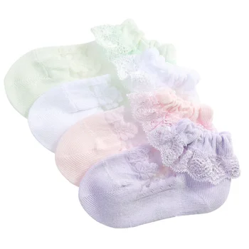 Нови детски детски дантелени чорапи летни тънки чорапи на принцеса за момиченца 1