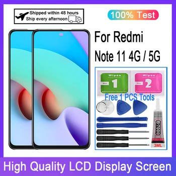 Оригиналът е За Redmi Note 11 4G 21121119SC LCD дисплей с Сензорен екран Дигитайзер За Redmi Note 11 5G 21091116AC Замяна