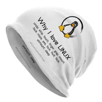 Пингвин на Linux,Смокинг Пингвин Linux Шапки Хип-Хоп Ски Skullies Шапки, Шапки Унисекс Дамски Летни Топли с Двойно предназначение Капак на Плетене на Шапки 0