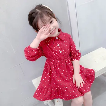 Рокля за малки Момичета 2020 г. Модни Дрехи за Малките Момичета на Корейското премяна за Деца на Рожден Ден на Детски Есен Облекло от 1 до 7 години