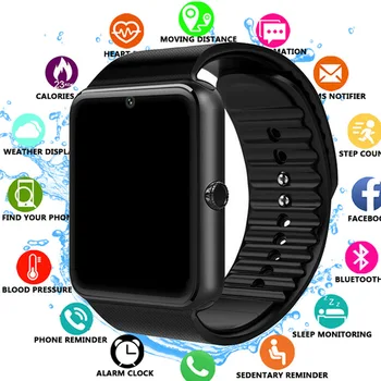 Смарт Часовници GT08 Clock Sync Нотификатора Поддръжка на Sim-карти TF Bluetooth Свързване на Телефон с Android Smartwatch Умен Часовник От Сплав