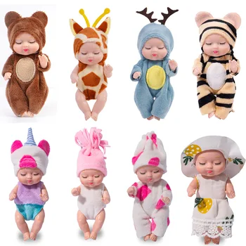 Сънливи Малко Дете Кукла Моделиране Възраждане Успокояваща Кукла 11*5 см Пластмасови Кукли, Играчки за Момичета и Аксесоари за Облекло