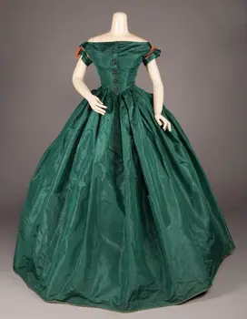 Френска херцогинята на Театър Гражданската война в Южна Красавица РОКЛЯ топка рокля на гражданската война през деня рокля зелена рокля Викторианска колониални рокли
