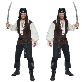 Хелоуин Нов Мъжки Cosplay Пиратски Костюми Кралят Пират С Коледен Костюм Мъжки Празничен Костюм