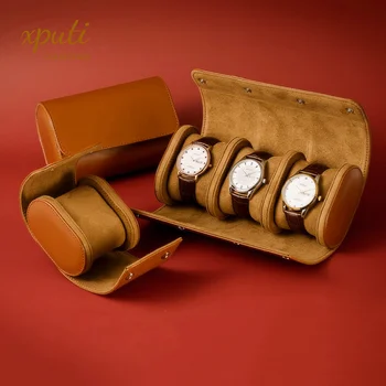 Часовници Roll Часовник Пътен Калъф 3 слота за Луксозни Часовници Органайзер За Съхранение с Иновативни Подвижни Възглавници Подарък за Мъже 1