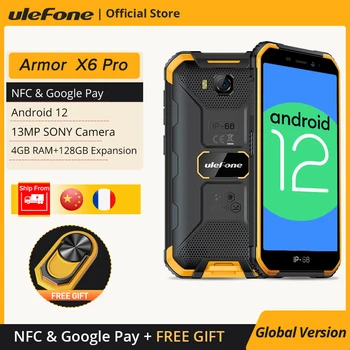Ulefone Armor X6 Pro Издръжлив и Водоустойчив Смартфон с Android 12 NFC Мобилен Телефон 4 GB оперативна памет, 128 GB Разширяване на 4000 ма Мобилен Телефон Global