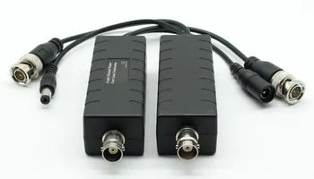 една двойка одноканального хранене по коаксиальному приемопередатчику BNC видео адаптер на захранване dc прехвърляне до 400 м