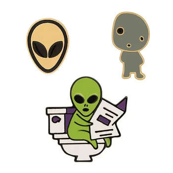 Игли серията Alien, брошки с емайл на Хелоуин, икони за украса на чанти, подаръци за приятели