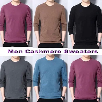 Нов Заден Пуловер От Алпака, Мъжки Вълнен Пуловер, Пуловери, Ежедневни Пуловери, Мъжки Пуловери с високо Воротом 1